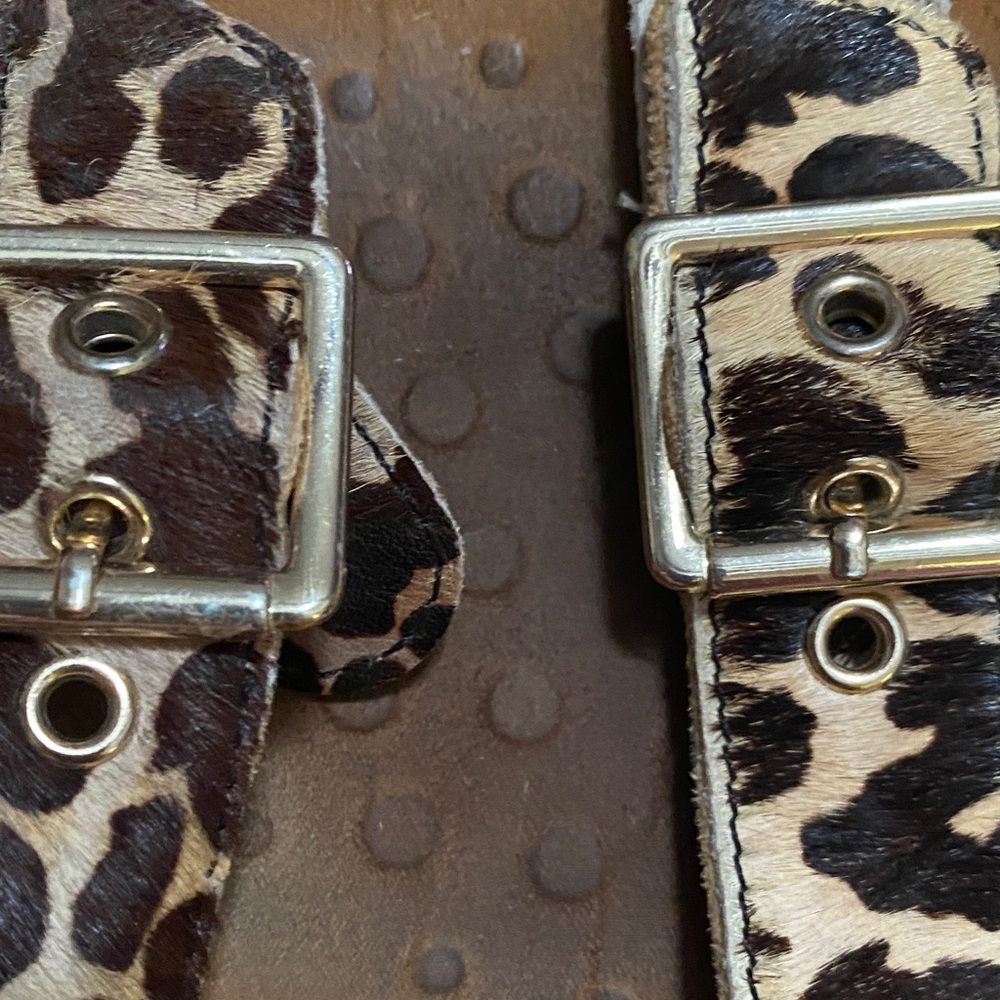 Vionic Leopard Print Sandals With Silver Buckles - image 3